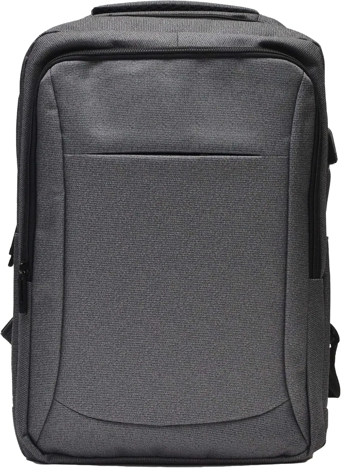 Gray 17" x 12" x 5.5" Classic Minimalist USB Charging Port Water Repellent Travel Backpack for Women and Men