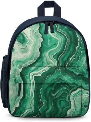 Green And White Ink Travel Backpack Casual Bag Lightweight Hiking Backpacks for Business, Travelling, Hiking