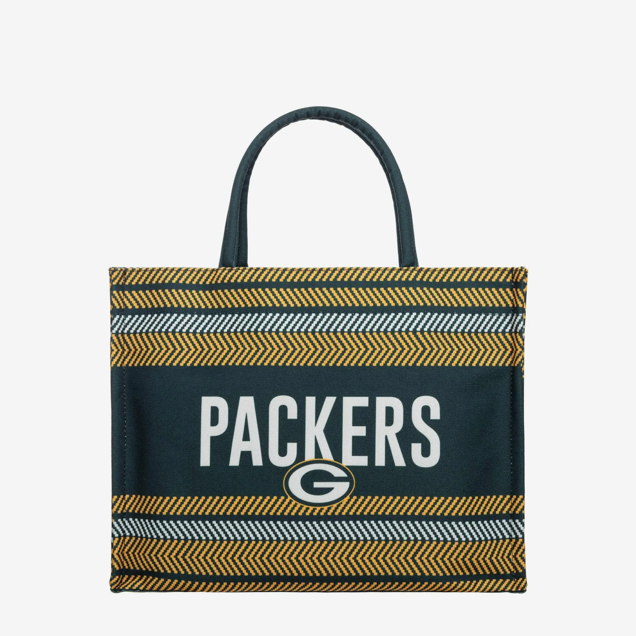Green Bay Packers Stitch Pattern Canvas Tote Bag