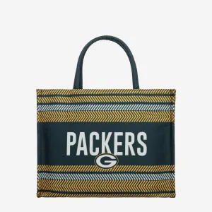 Green Bay Packers Stitch Pattern Canvas Tote Bag