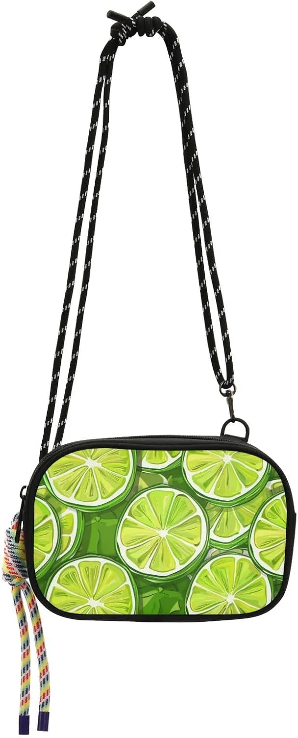 Green Lime Slices Cross Body Purse Womens Fashion with Adjustable Strap Women's Shoulder Handbags Date bolso manos libres para mujer