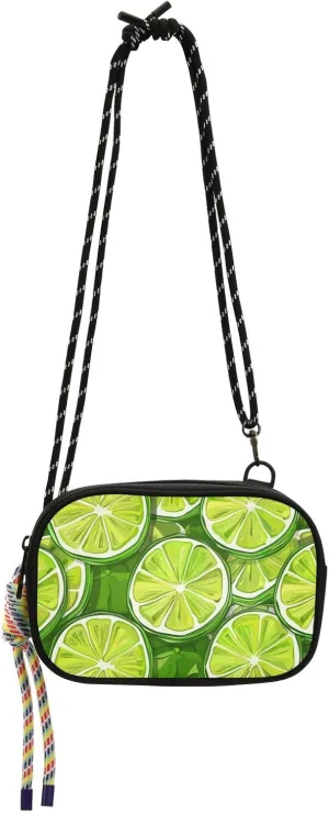 Green Lime Slices Cross Body Purse Womens Fashion with Adjustable Strap Women's Shoulder Handbags Date bolso manos libres para mujer