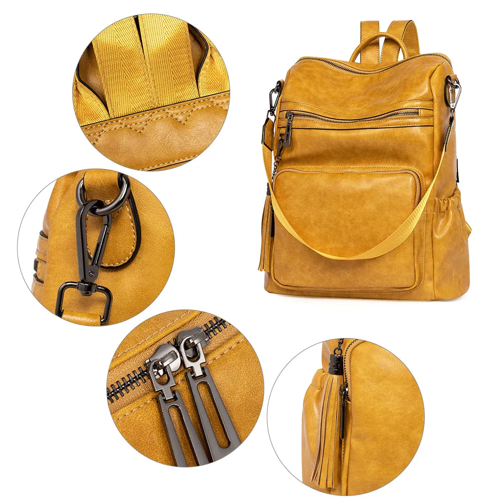 Greene Women's Leather Backpack Purse For Commuting | Oil Wax