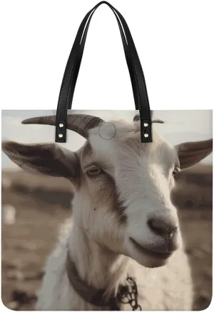 Grocery Bags Goat on Hillside Bag for Women Lightweight Beach Bag Shoulder Bags for Travel Shopping Work Handbag