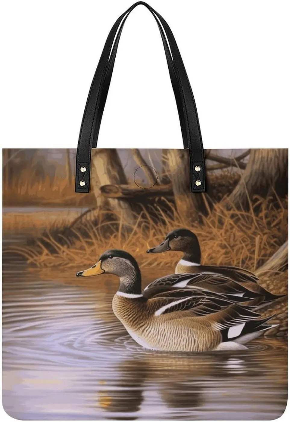 Grocery Bags Mallard Ducks Bag for Women Lightweight Beach Bag Shoulder Bags for Travel Shopping Work Handbag