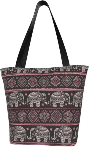 GTEVUTS Southwest Native American Grocery Tote Bag with Zipper for Women- Reusable Tote Handbags Shoulder Bag Shopping Beach