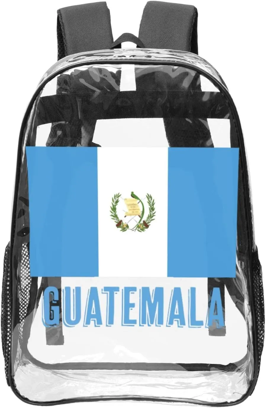 Guatemala Guatemalan Flag 16 Inch Clear PVC Backpacks Transparent Backpack Multipurpose Double Shoulder Bag for Men Women Gifts