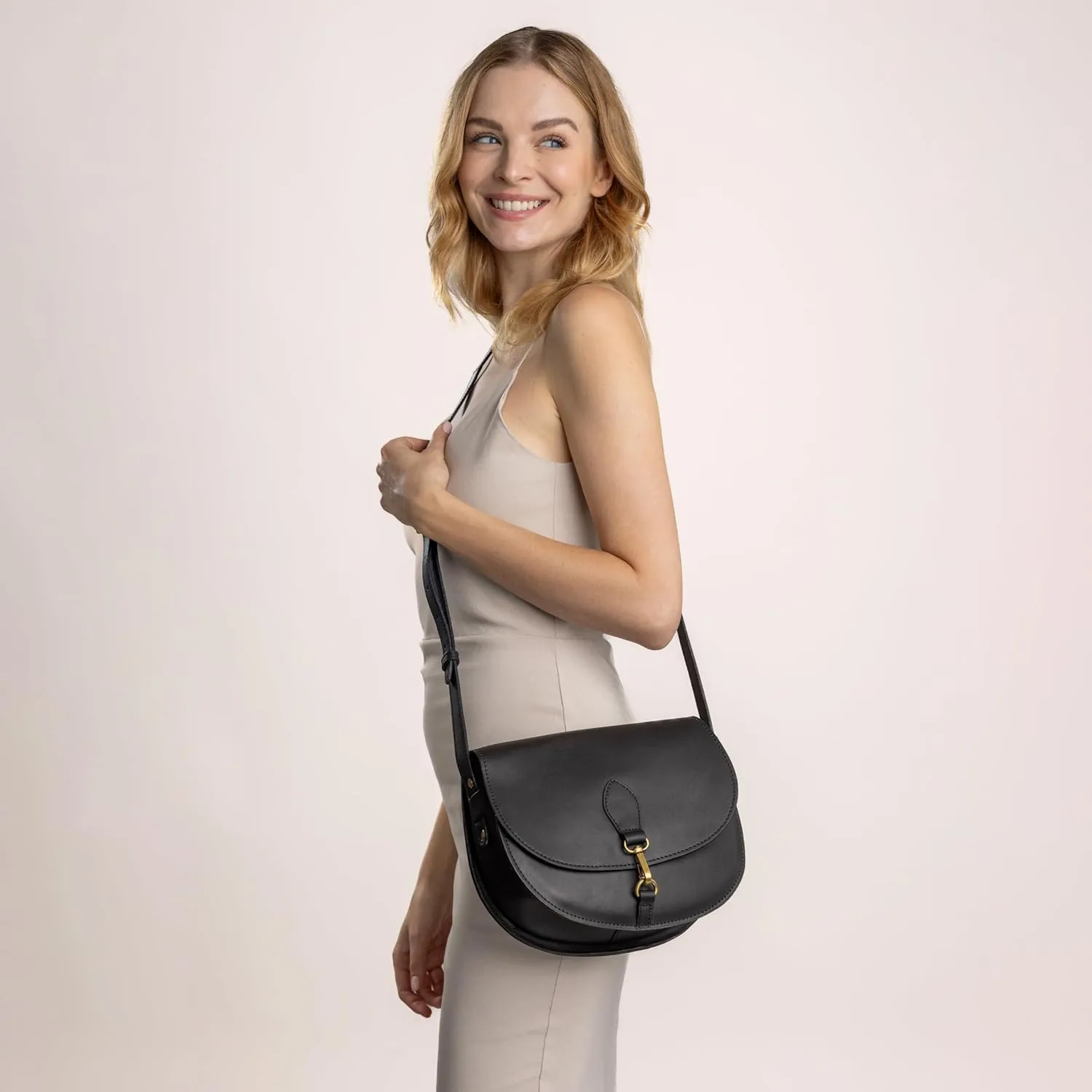 Gusti Genuine Leather Handbag - Wiebke Leather Purse for Women, Crossbody Shoulder Bag with Adjustable Strap, Secure Closure