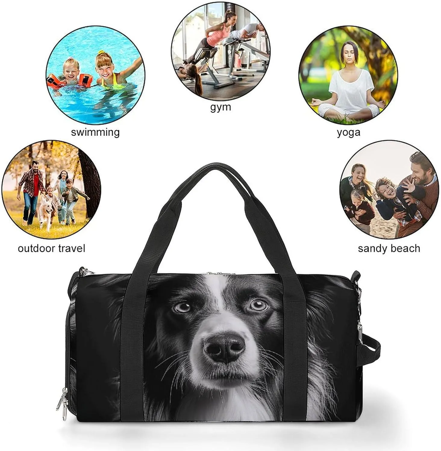 Gym Bag A Photo of A Dog Duffel Bag for Men Women Overnight Bag with Shoe Compartment Workout Bags