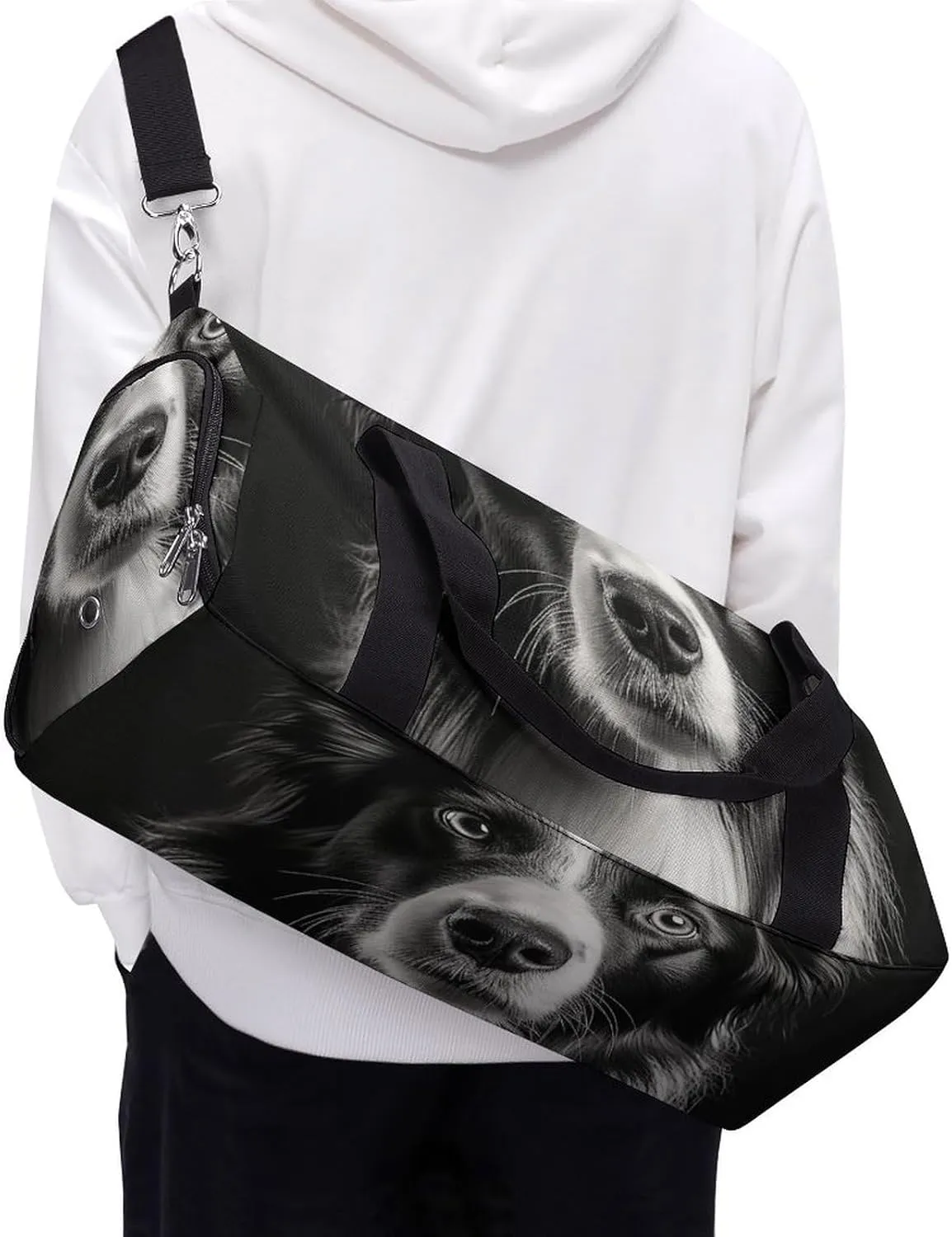 Gym Bag A Photo of A Dog Duffel Bag for Men Women Overnight Bag with Shoe Compartment Workout Bags