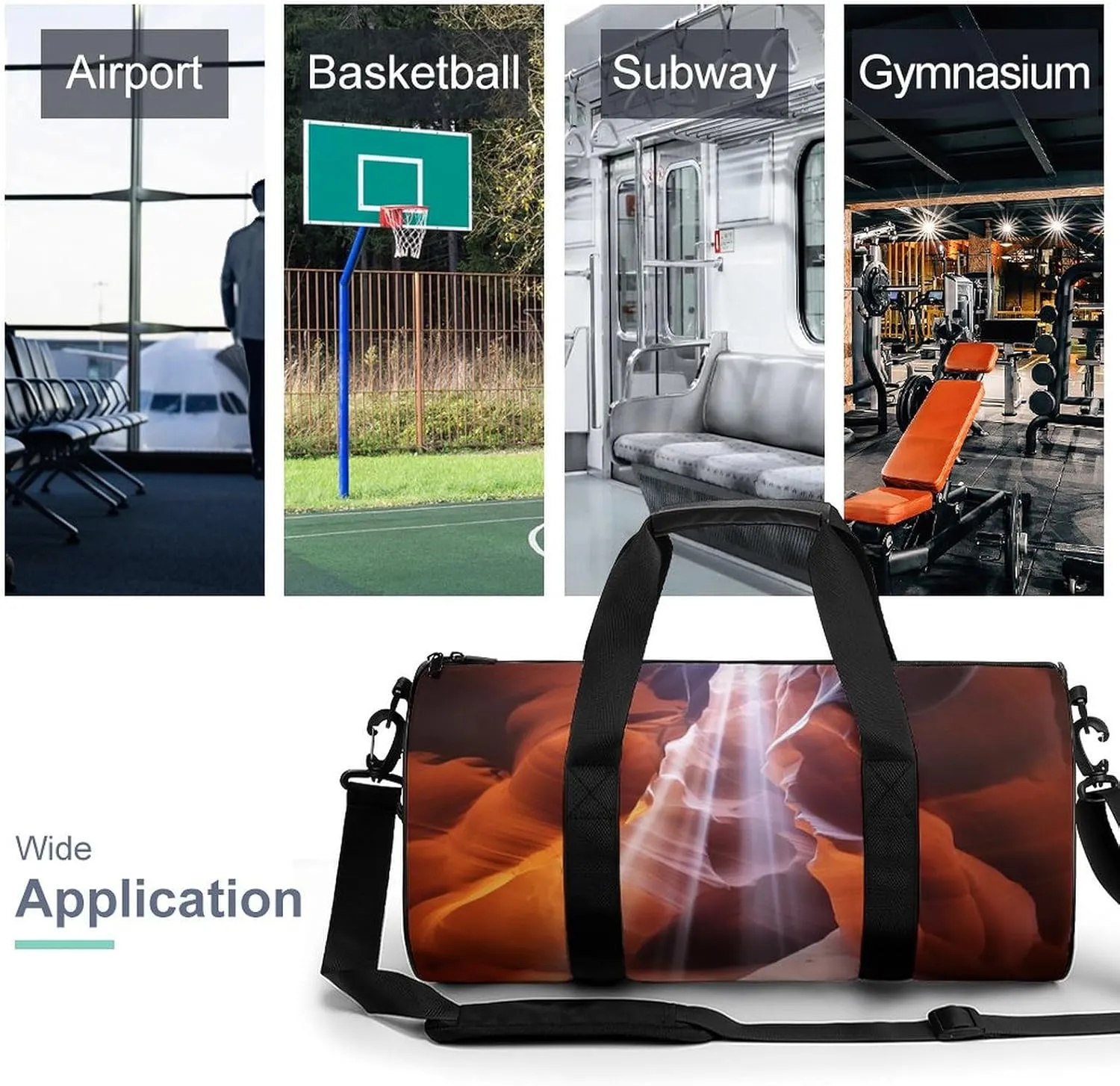 Gym Bag Antelope Canyon Duffel Bag for Men Women Overnight Bag with Shoe Compartment Workout Bags