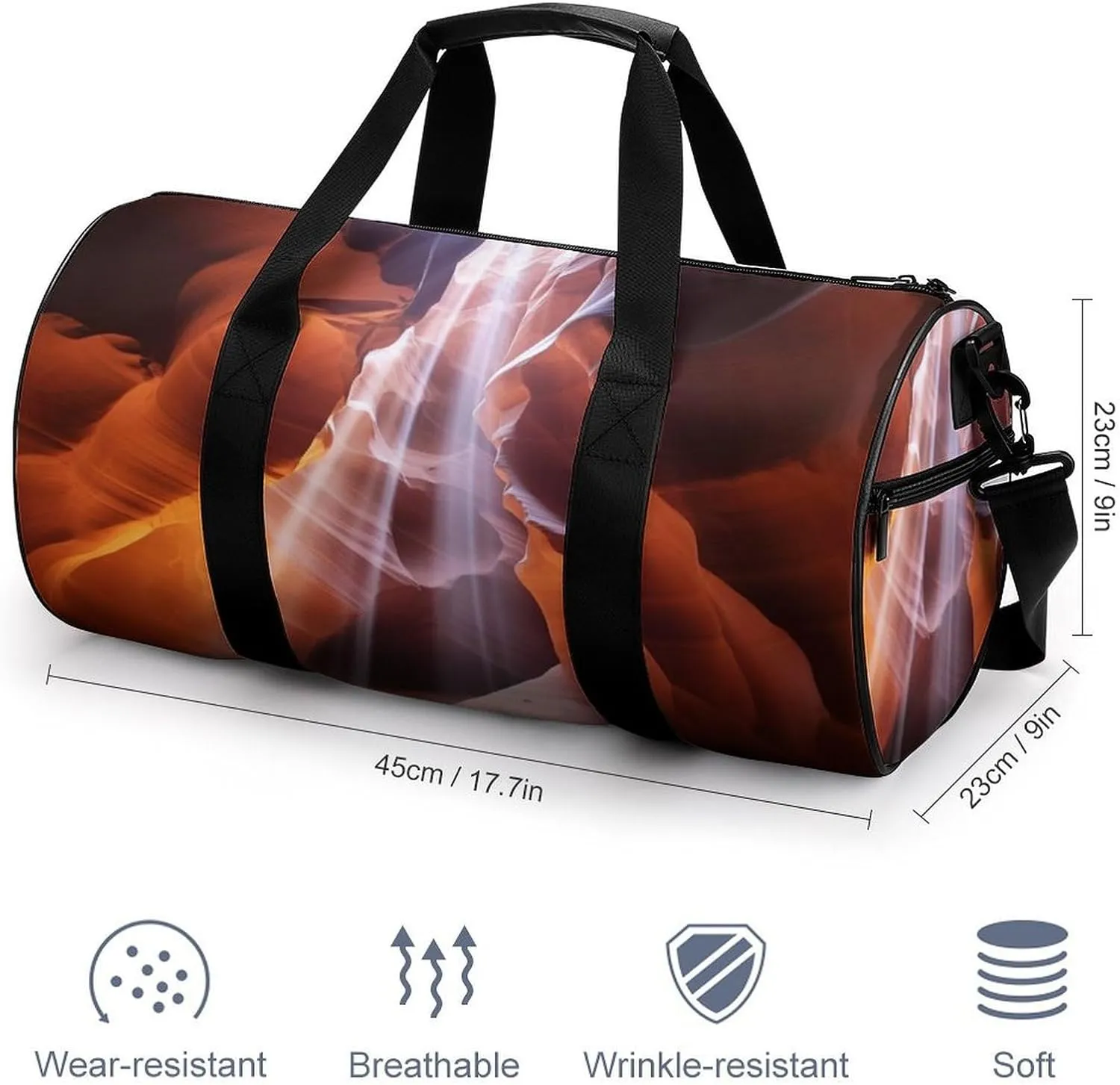 Gym Bag Antelope Canyon Duffel Bag for Men Women Overnight Bag with Shoe Compartment Workout Bags