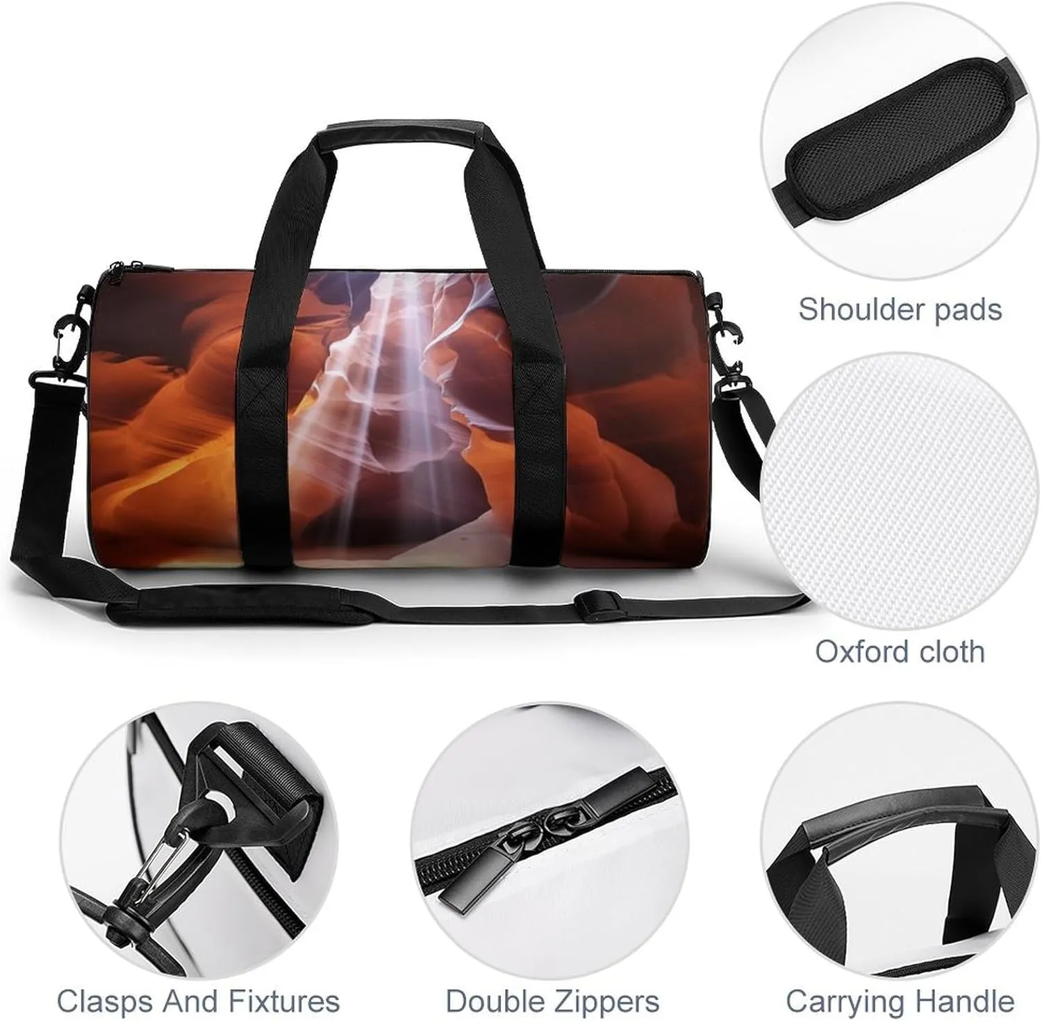 Gym Bag Antelope Canyon Duffel Bag for Men Women Overnight Bag with Shoe Compartment Workout Bags