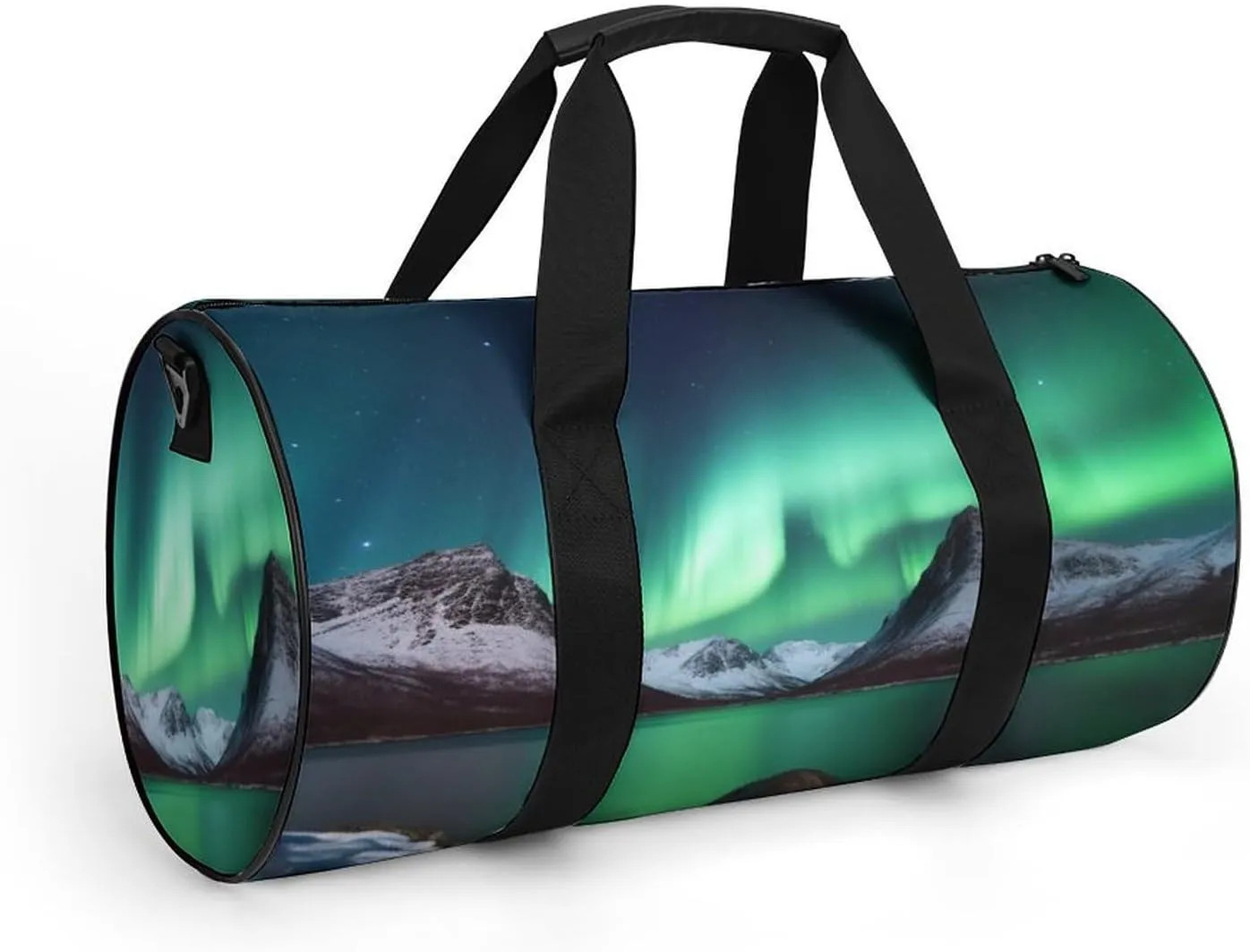 Gym Bag Aurora Borealis Duffel Bag for Men Women Overnight Bag with Shoe Compartment Workout Bags