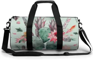 Gym Bag Cactus Arrow Pattern Duffel Bag for Men Women Overnight Bag with Shoe Compartment Workout Bags