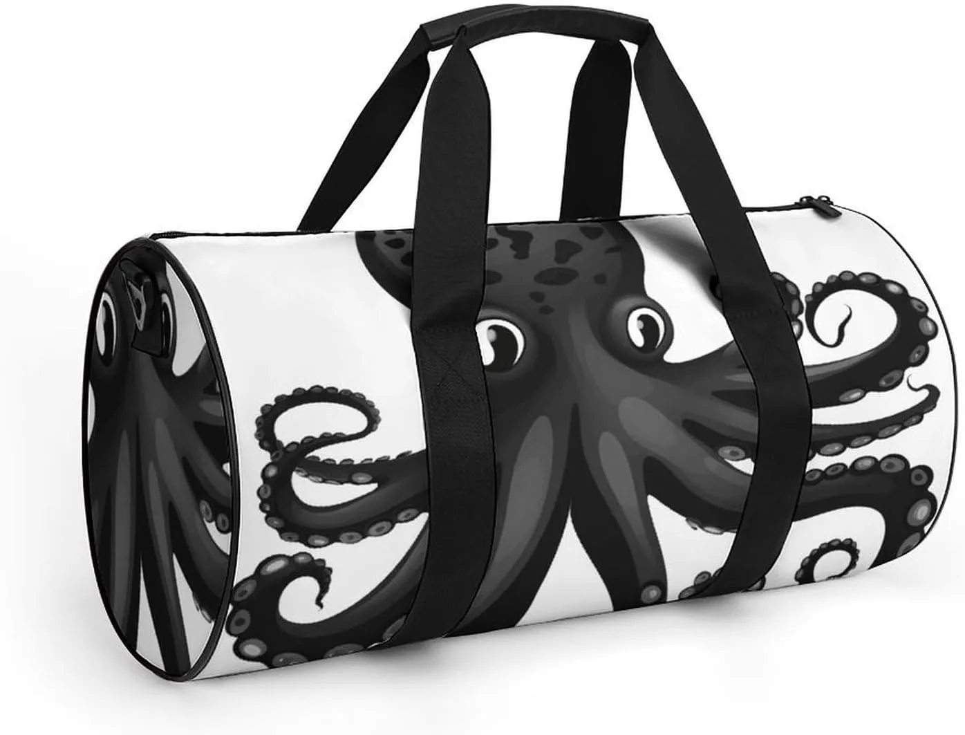 Gym Bag Classic Black Octopus Duffel Bag for Men Women Overnight Bag with Shoe Compartment Workout Bags