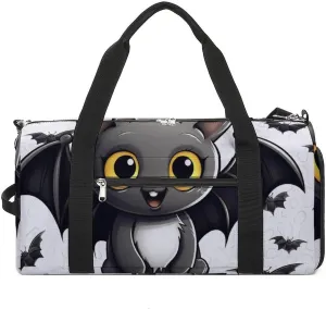 Gym Bag Cute Bat Duffel Bag for Men Women Overnight Bag with Shoe Compartment Workout Bags