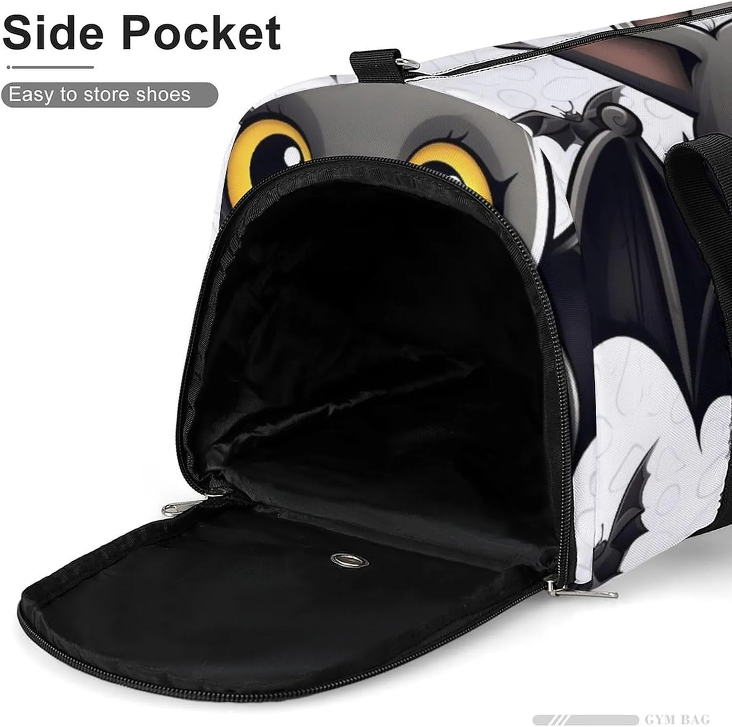 Gym Bag Cute Bat Duffel Bag for Men Women Overnight Bag with Shoe Compartment Workout Bags