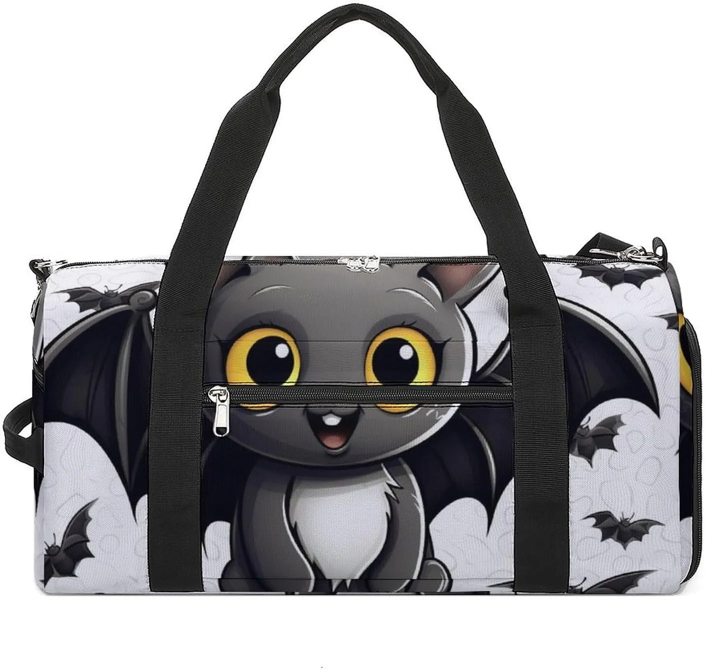 Gym Bag Cute Bat Duffel Bag for Men Women Overnight Bag with Shoe Compartment Workout Bags