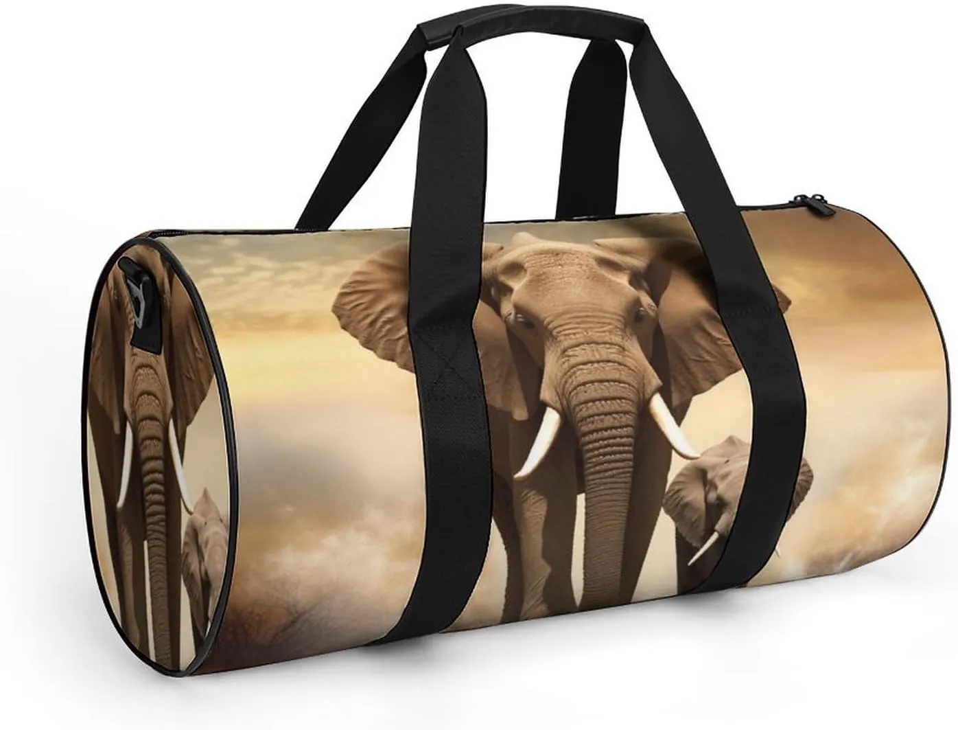 Gym Bag Elephant And Baby Elephant Duffel Bag for Men Women Overnight Bag with Shoe Compartment Workout Bags