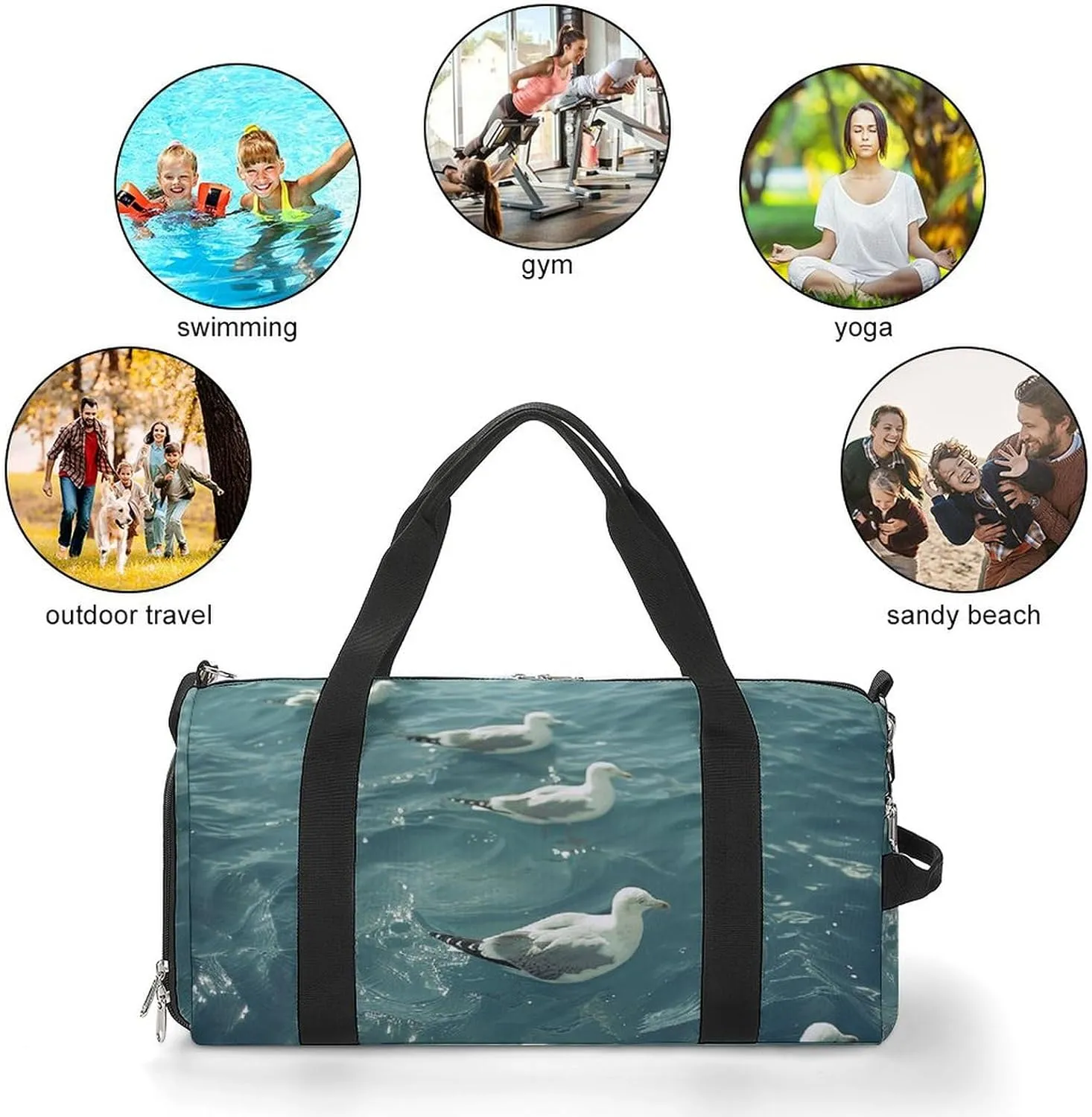 Gym Bag Floating in The Duffel Bag for Men Women Overnight Bag with Shoe Compartment Workout Bags