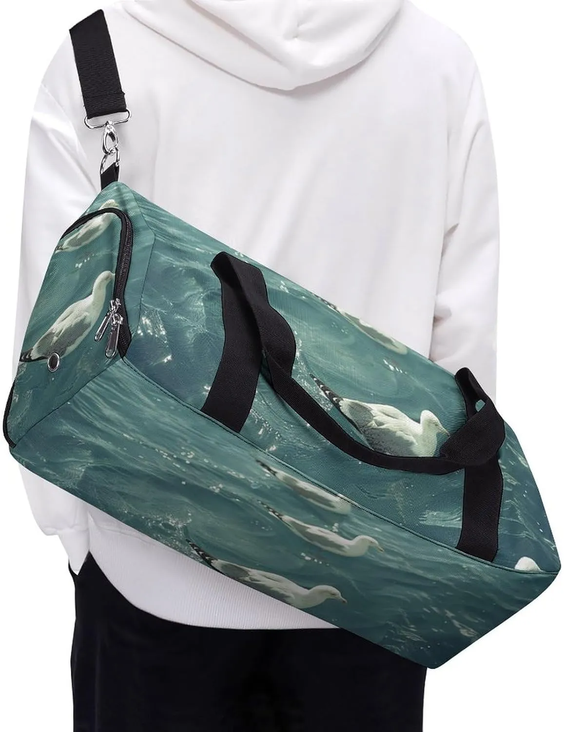 Gym Bag Floating in The Duffel Bag for Men Women Overnight Bag with Shoe Compartment Workout Bags