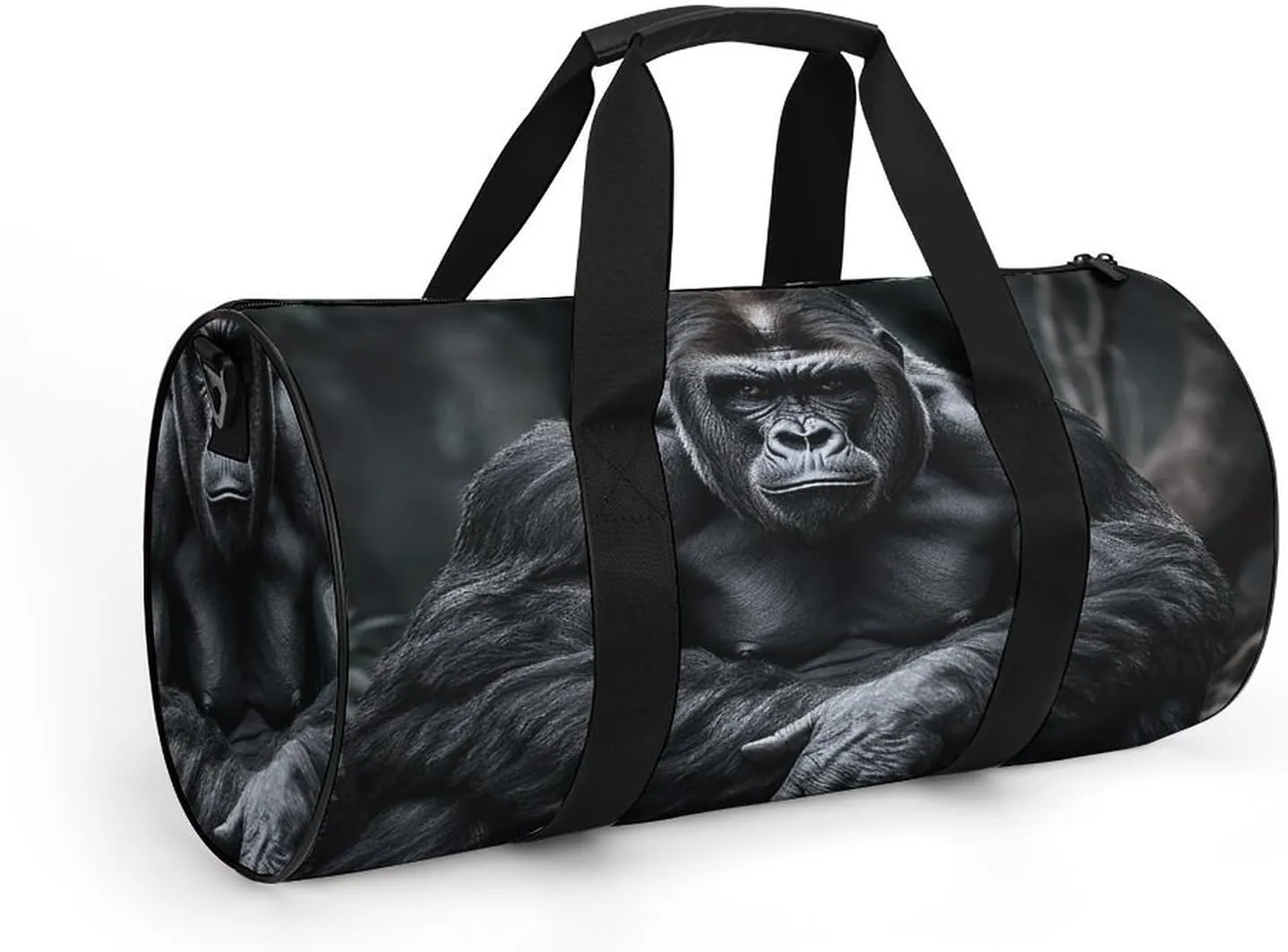 Gym Bag Gorilla on The Ground Duffel Bag for Men Women Overnight Bag with Shoe Compartment Workout Bags