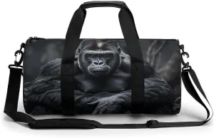 Gym Bag Gorilla on The Ground Duffel Bag for Men Women Overnight Bag with Shoe Compartment Workout Bags