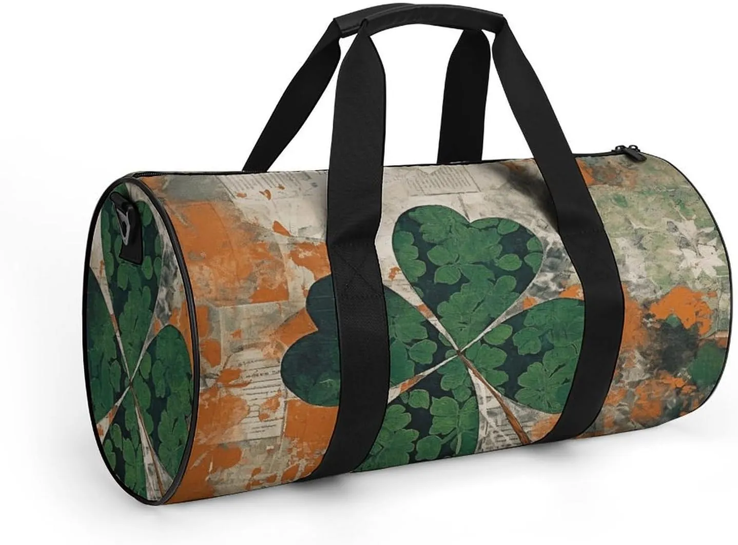 Gym Bag Green Leaves Image Duffel Bag for Men Women Overnight Bag with Shoe Compartment Workout Bags