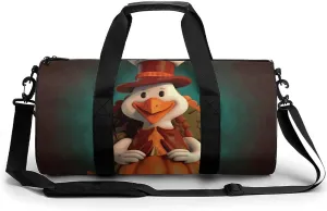 Gym Bag Happy Thanksgiving Turkey Duffel Bag for Men Women Overnight Bag with Shoe Compartment Workout Bags