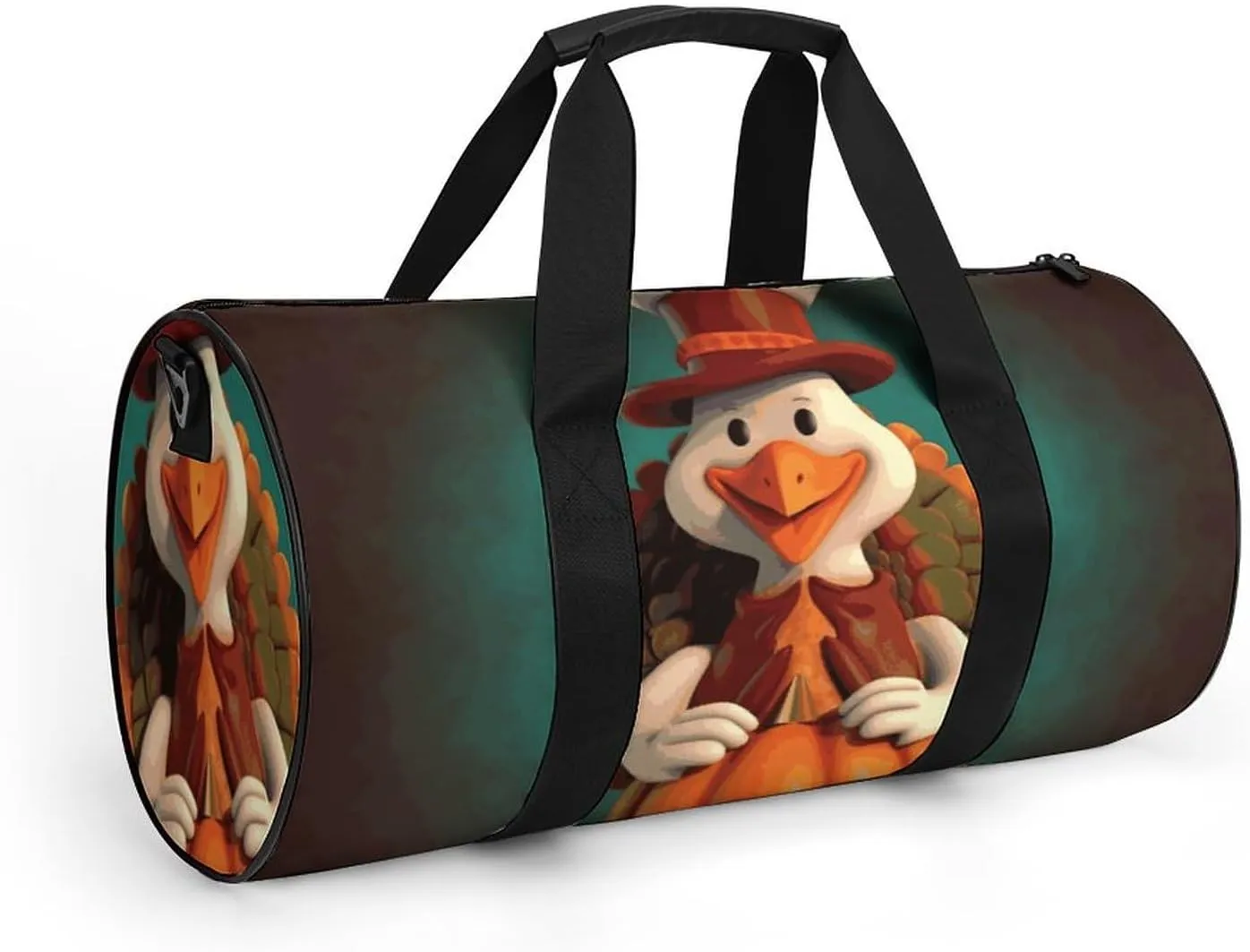 Gym Bag Happy Thanksgiving Turkey Duffel Bag for Men Women Overnight Bag with Shoe Compartment Workout Bags