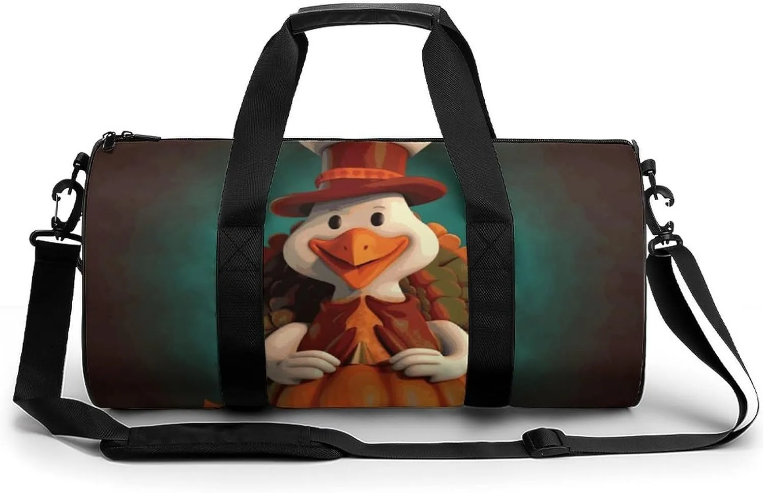 Gym Bag Happy Thanksgiving Turkey Duffel Bag for Men Women Overnight Bag with Shoe Compartment Workout Bags