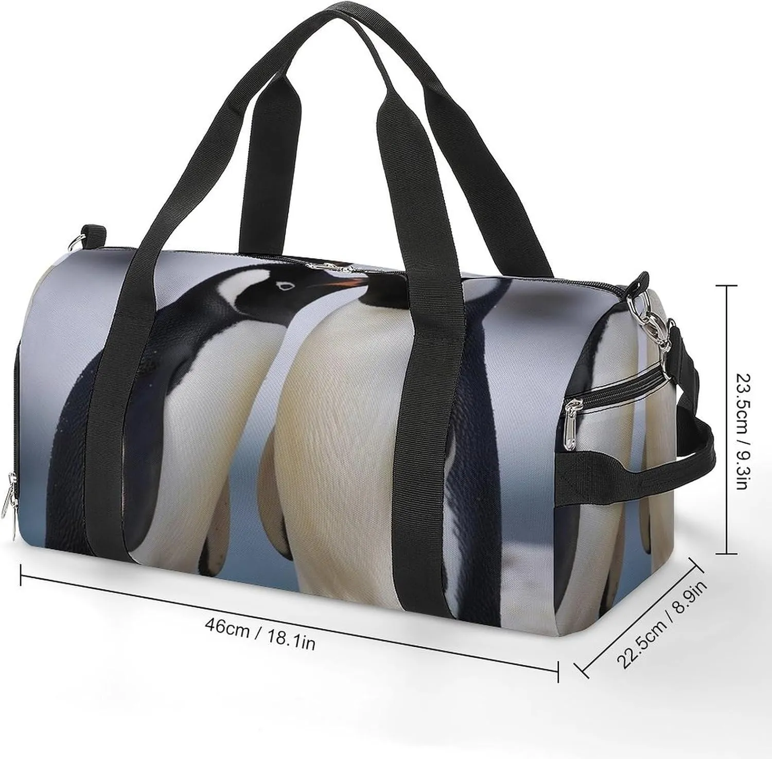 Gym Bag I Love Penguins Duffel Bag for Men Women Overnight Bag with Shoe Compartment Workout Bags