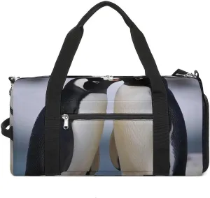 Gym Bag I Love Penguins Duffel Bag for Men Women Overnight Bag with Shoe Compartment Workout Bags