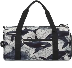 Gym Bag Killer Whale Duffel Bag for Men Women Overnight Bag with Shoe Compartment Workout Bags