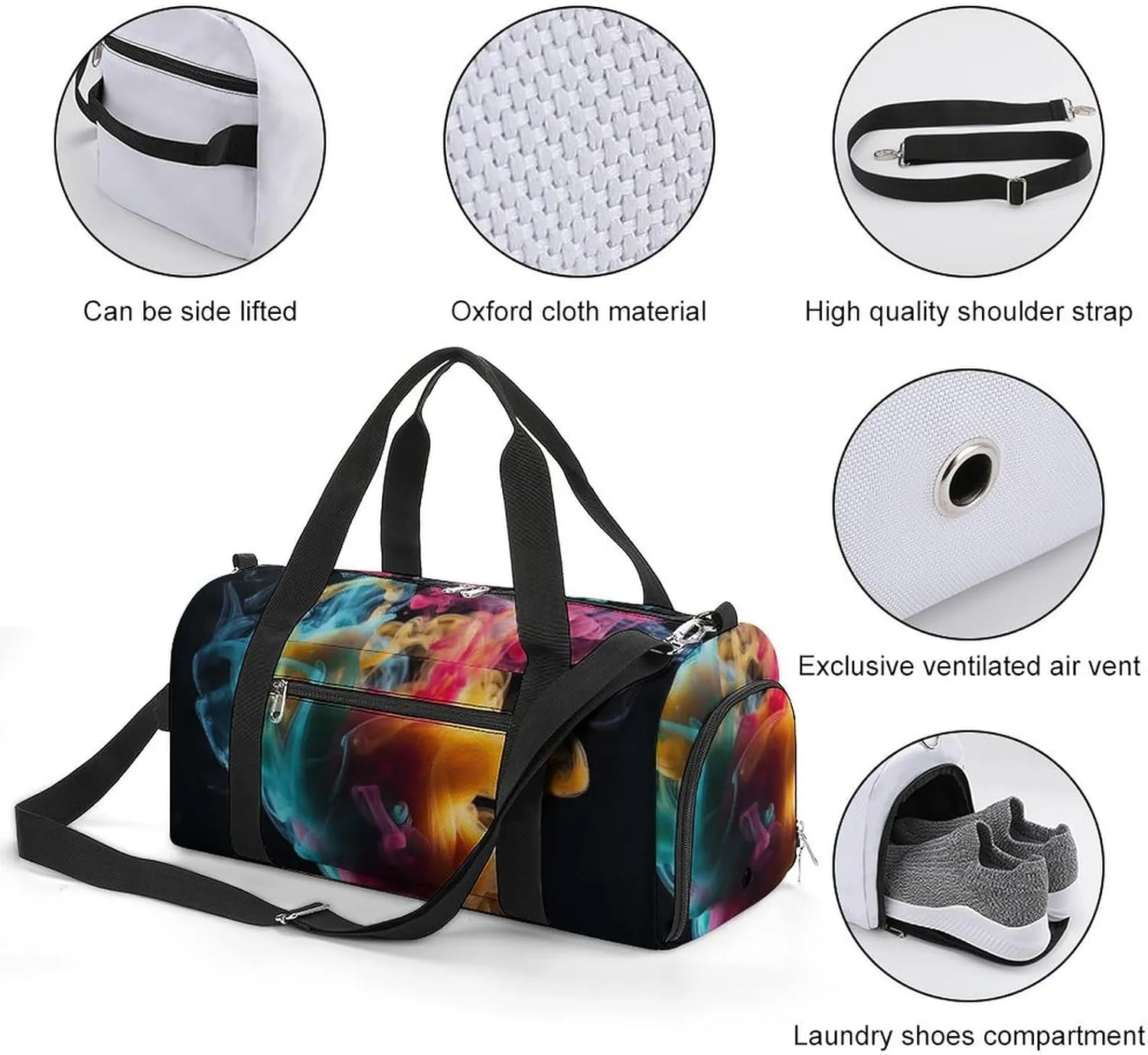 Gym Bag Melt In The Water Duffel Bag for Men Women Overnight Bag with Shoe Compartment Workout Bags