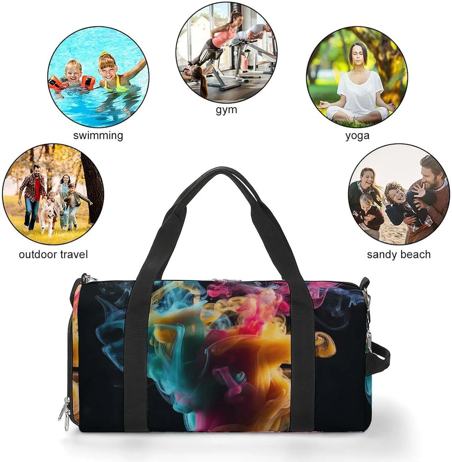 Gym Bag Melt In The Water Duffel Bag for Men Women Overnight Bag with Shoe Compartment Workout Bags