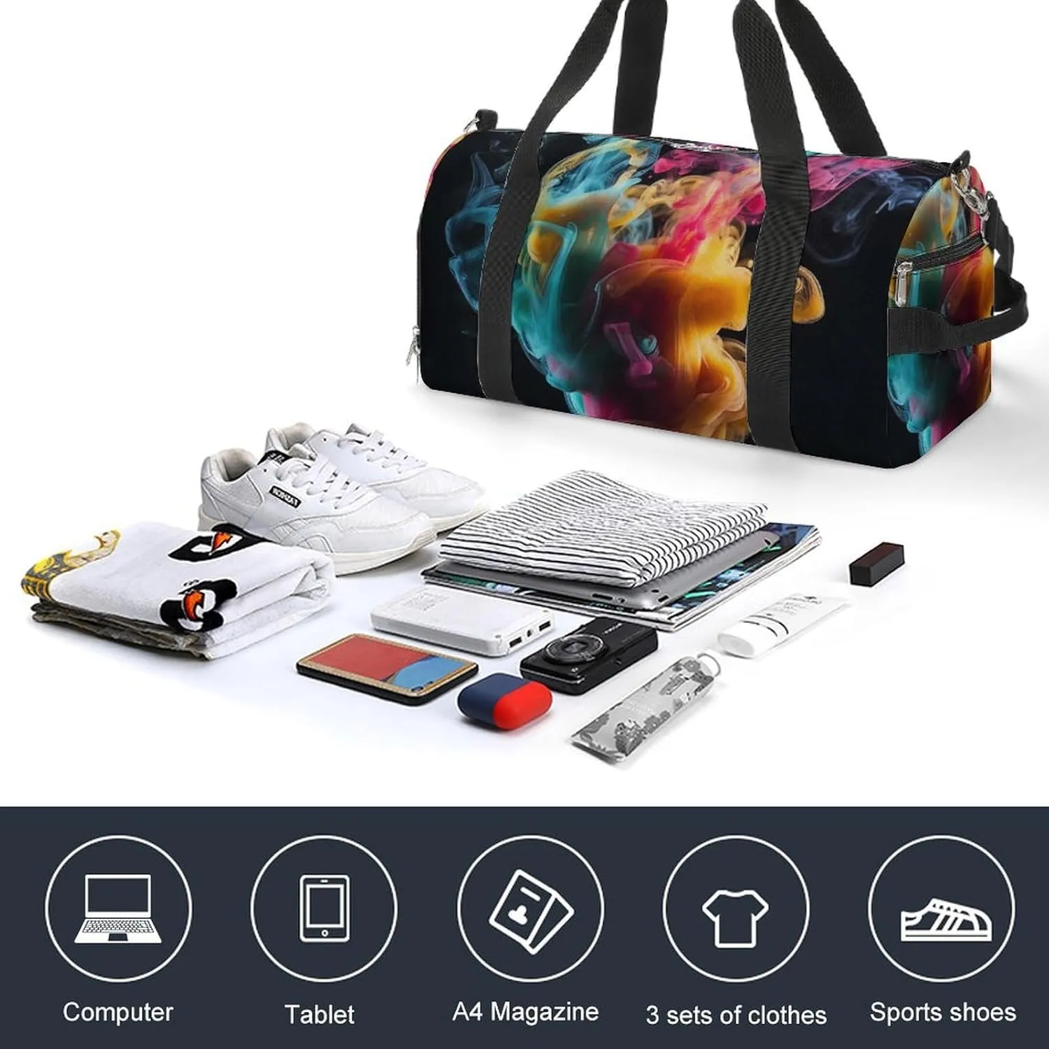 Gym Bag Melt In The Water Duffel Bag for Men Women Overnight Bag with Shoe Compartment Workout Bags