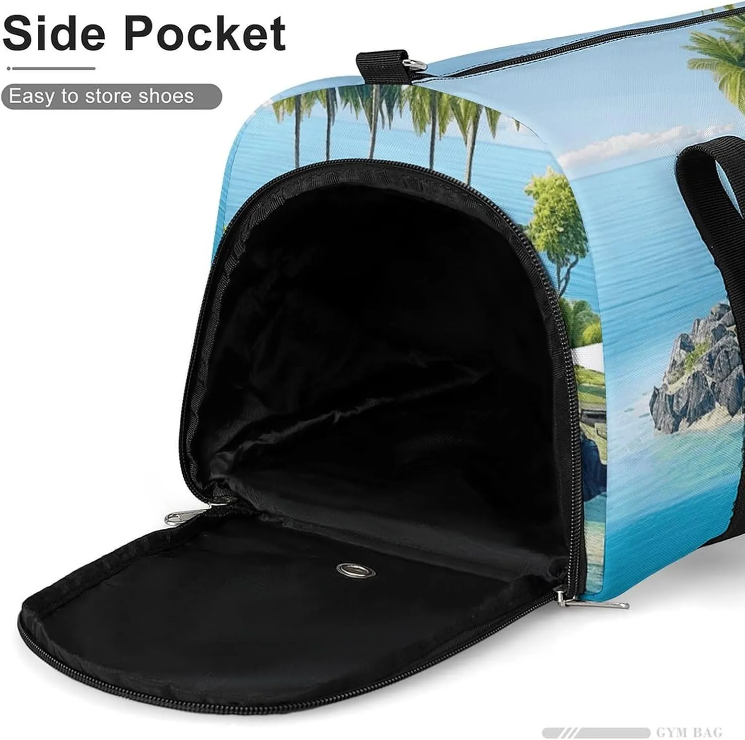 Gym Bag Ocean Island Duffel Bag for Men Women Overnight Bag with Shoe Compartment Workout Bags
