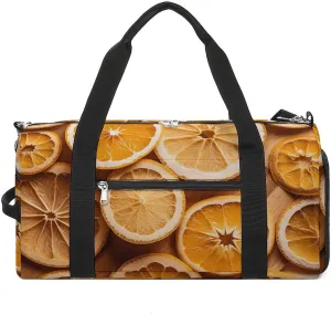 Gym Bag Orange Slices Duffel Bag for Men Women Overnight Bag with Shoe Compartment Workout Bags