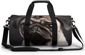 Gym Bag Pug Duffel Bag for Men Women Overnight Bag with Shoe Compartment Workout Bags