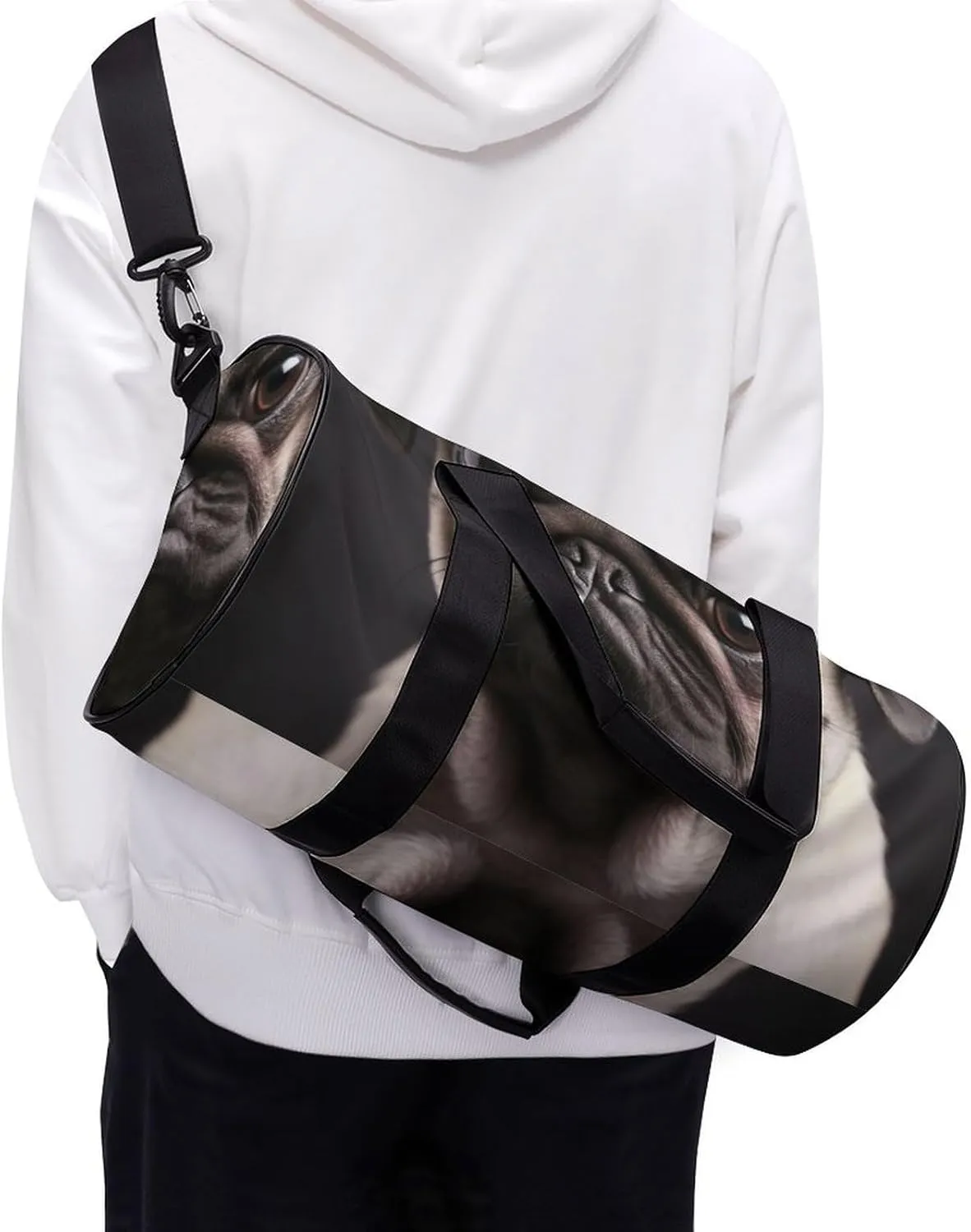 Gym Bag Pug Duffel Bag for Men Women Overnight Bag with Shoe Compartment Workout Bags