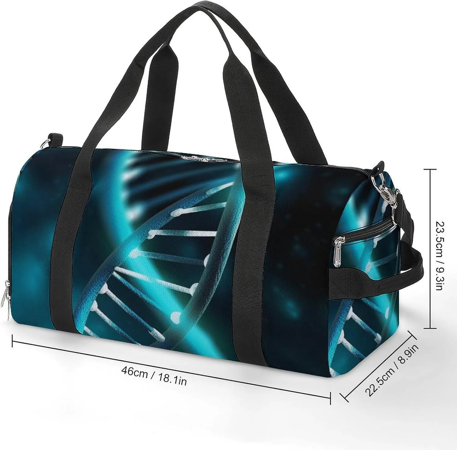 Gym Bag Science Gene Strand Duffel Bag for Men Women Overnight Bag with Shoe Compartment Workout Bags