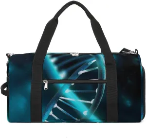 Gym Bag Science Gene Strand Duffel Bag for Men Women Overnight Bag with Shoe Compartment Workout Bags