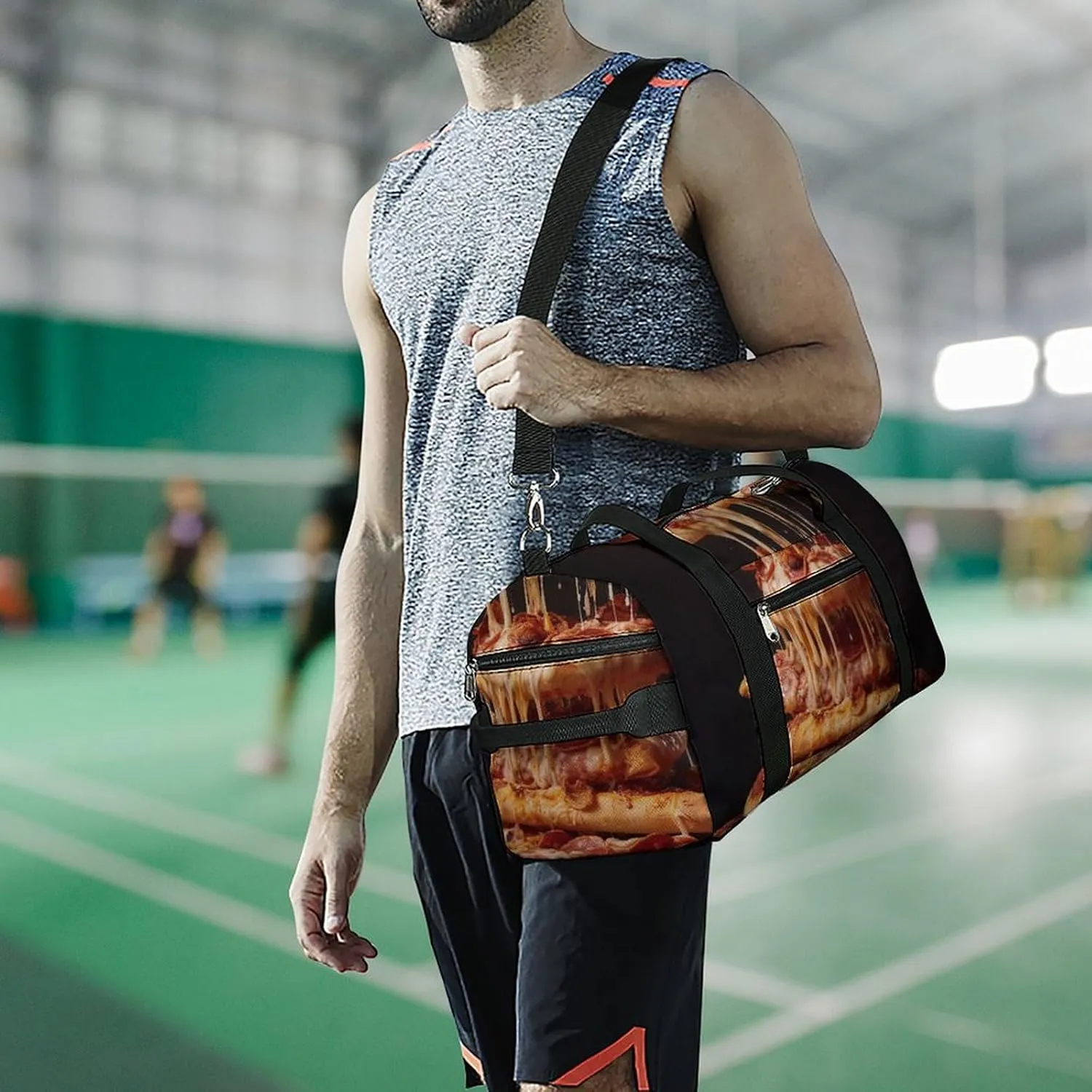 Gym Bag Some Pizza Duffel Bag for Men Women Overnight Bag with Shoe Compartment Workout Bags
