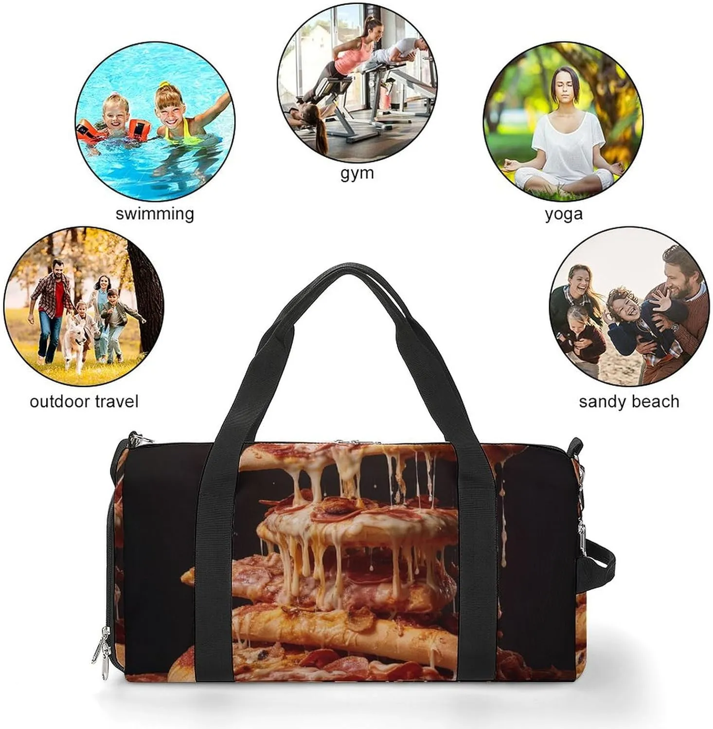 Gym Bag Some Pizza Duffel Bag for Men Women Overnight Bag with Shoe Compartment Workout Bags