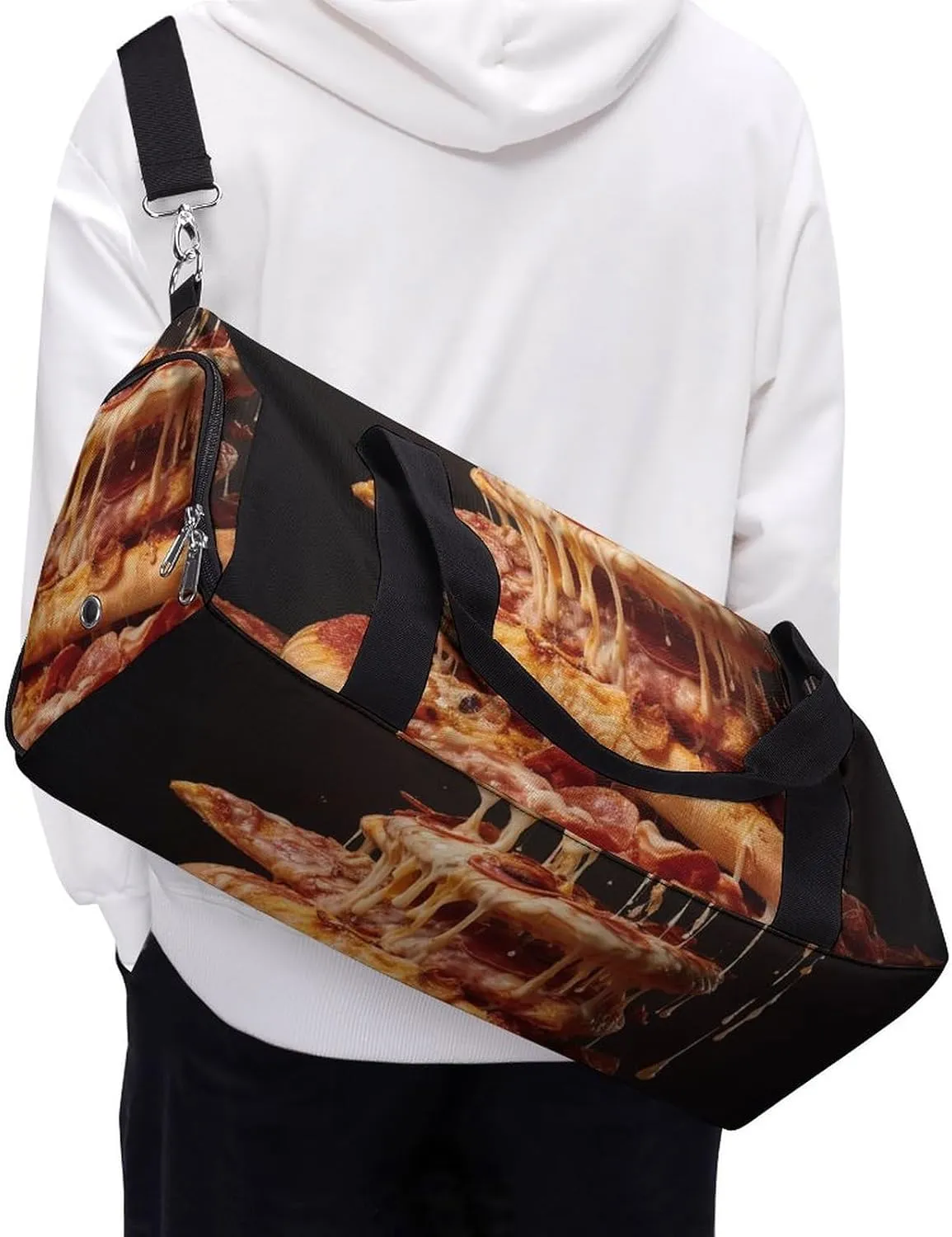Gym Bag Some Pizza Duffel Bag for Men Women Overnight Bag with Shoe Compartment Workout Bags
