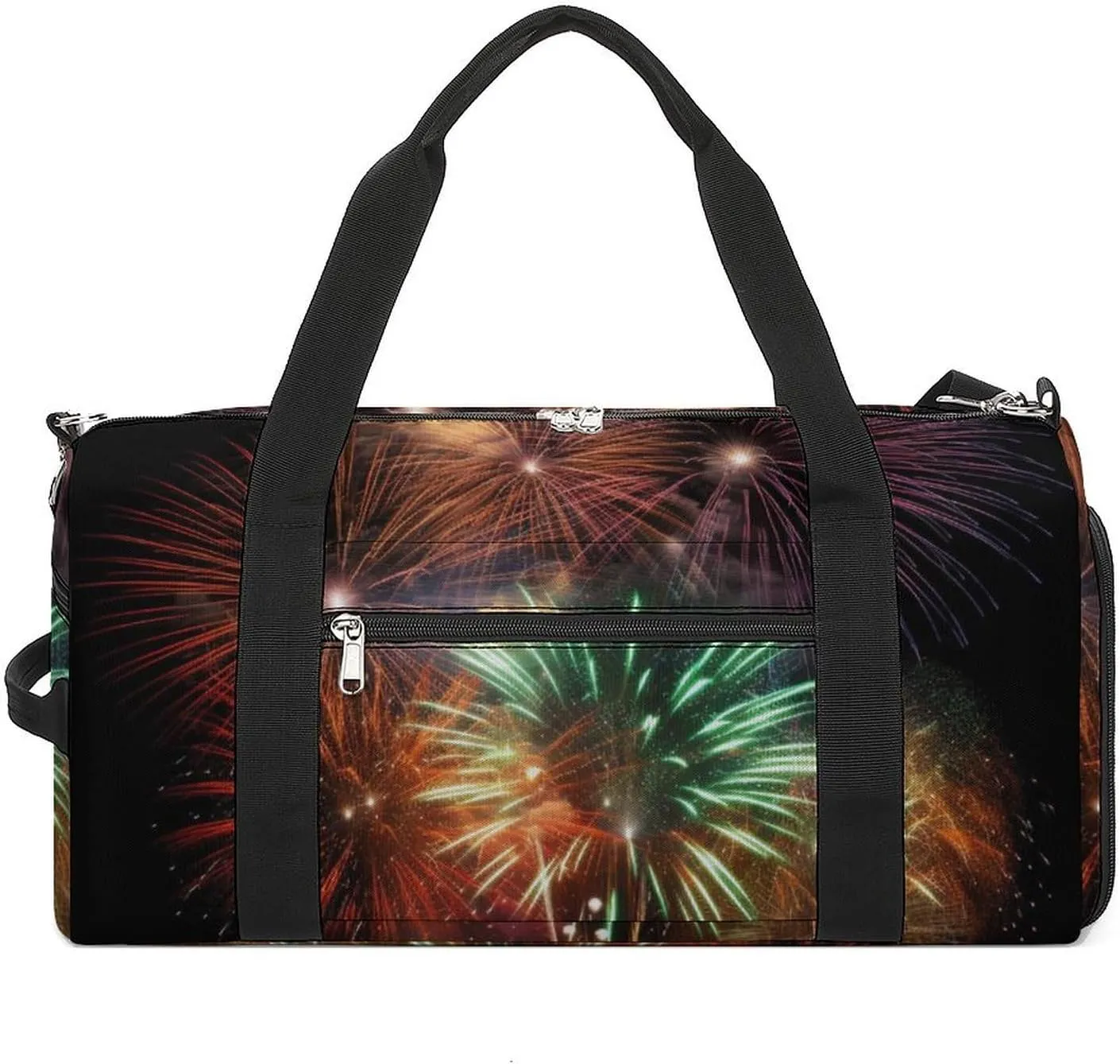 Gym Bag Splendid Fireworks Duffel Bag for Men Women Overnight Bag with Shoe Compartment Workout Bags