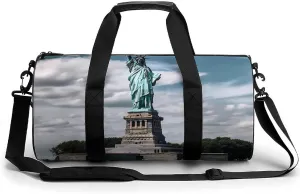 Gym Bag Statue Of Liberty In NYC Duffel Bag for Men Women Overnight Bag with Shoe Compartment Workout Bags