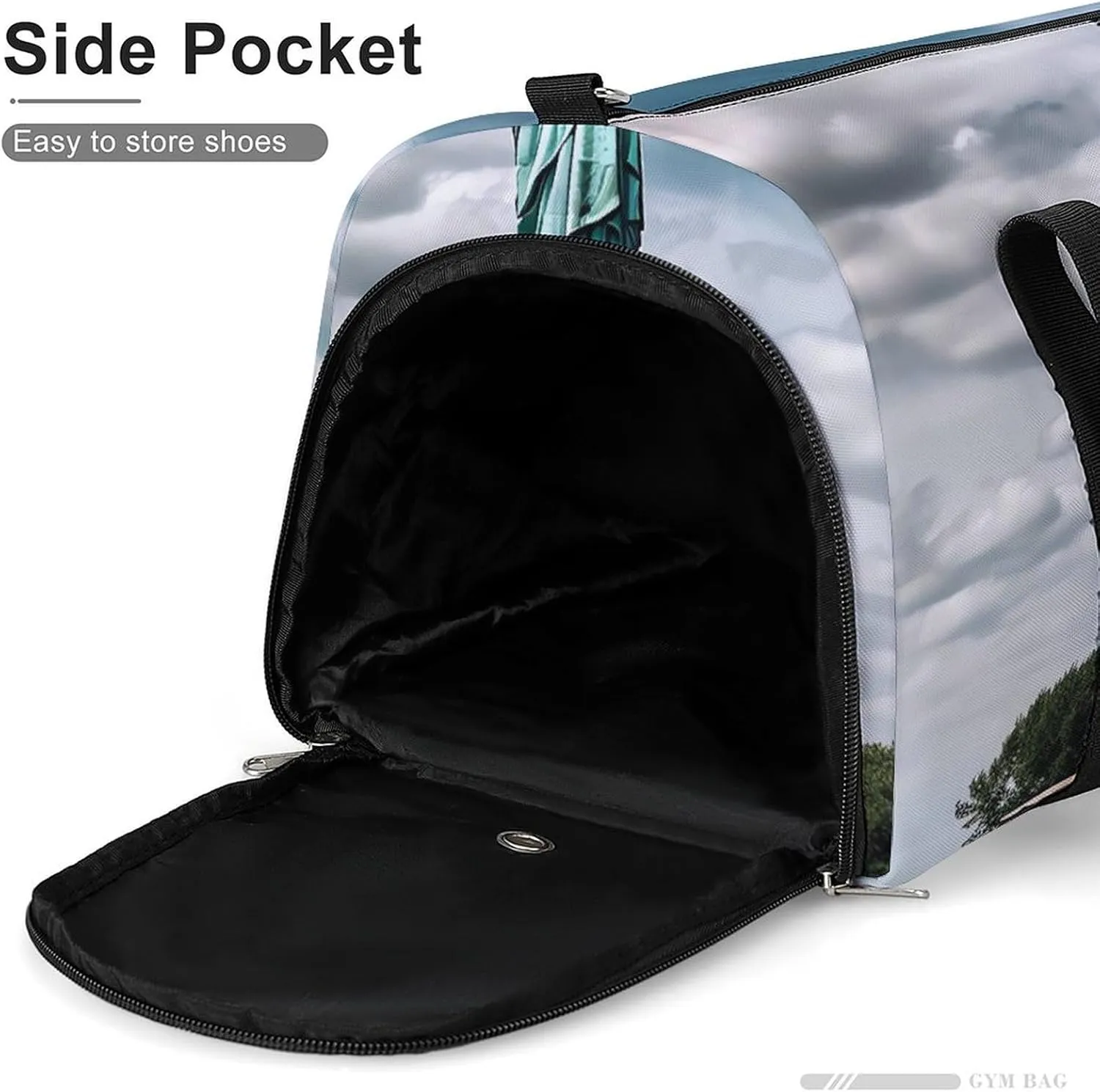Gym Bag Statue Of Liberty In NYC Duffel Bag for Men Women Overnight Bag with Shoe Compartment Workout Bags